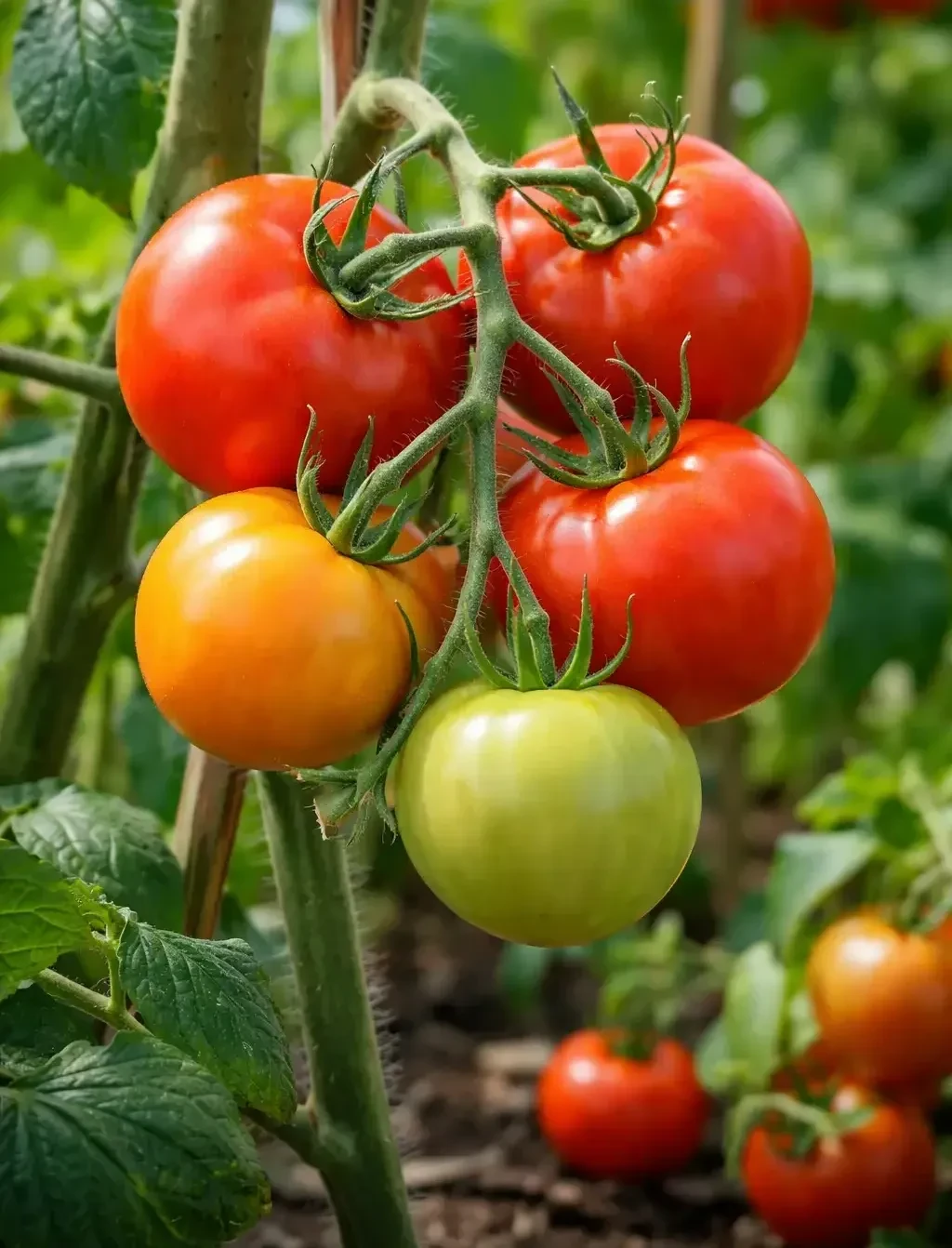 Rijpe tomaten in mijn moestuin | Bewuste-keuzes.nl